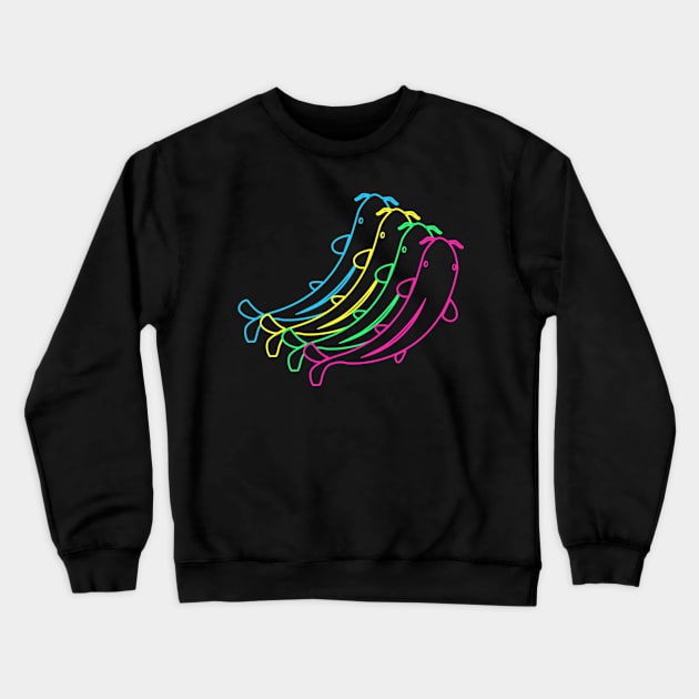 Fish 80s Neon Crewneck Sweatshirt by Nerd_art